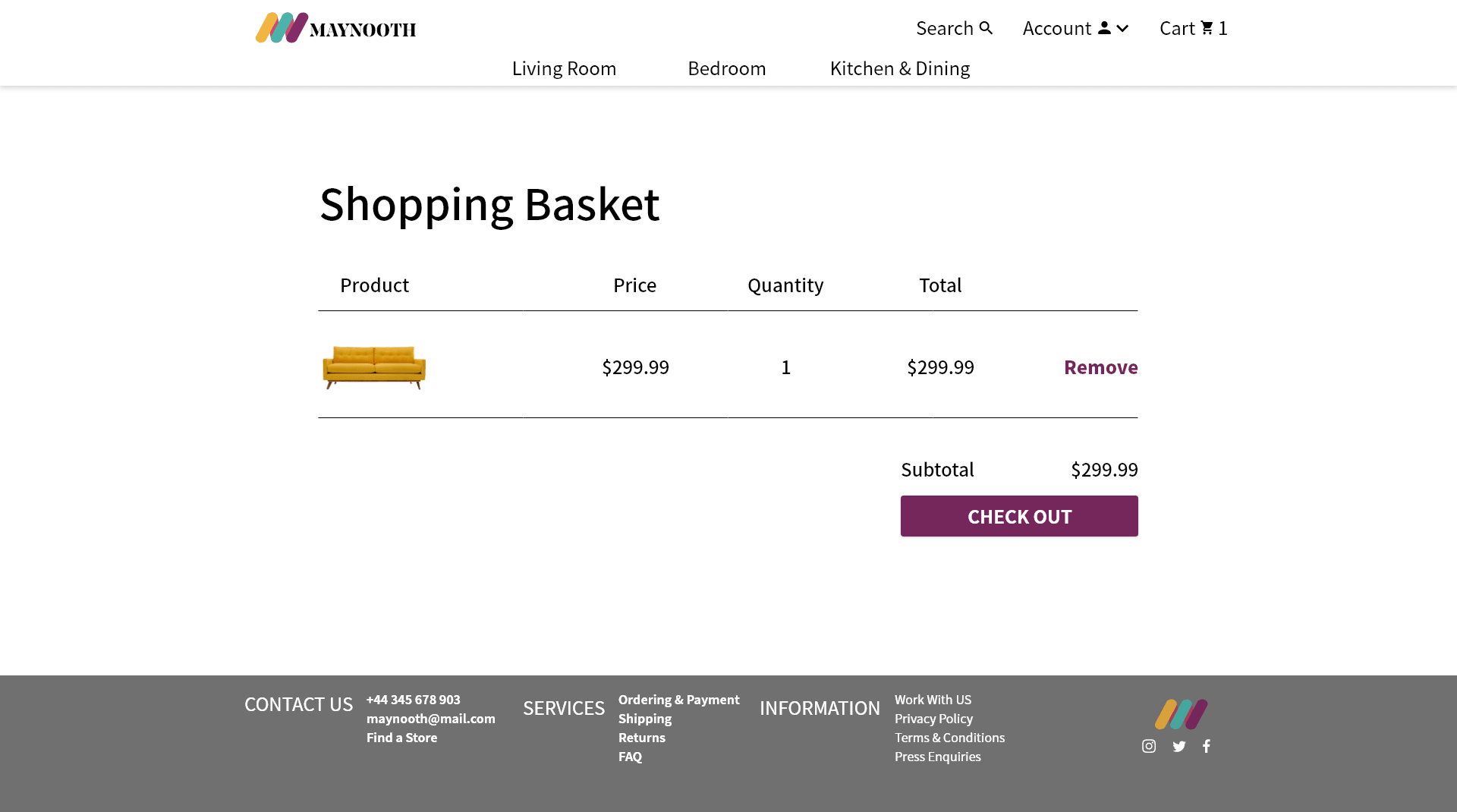 Shopping Cart with Item